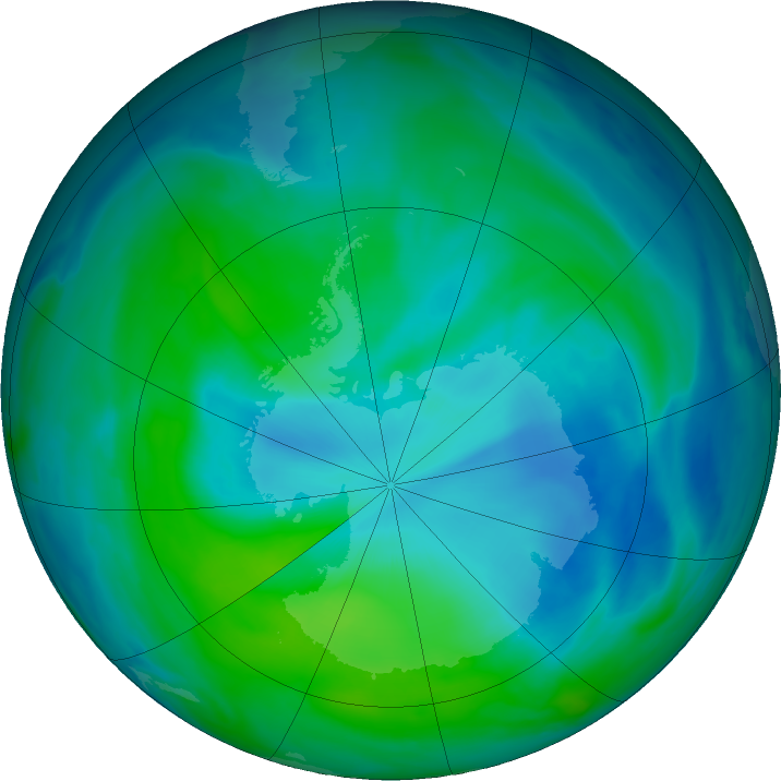 Antarctic ozone map for 16 December 2022
